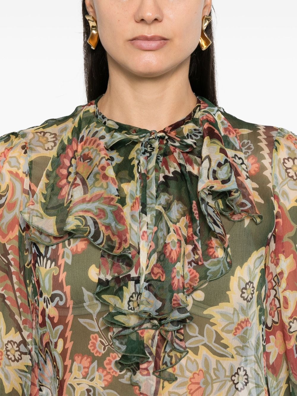 Etro Shirts Green Silk