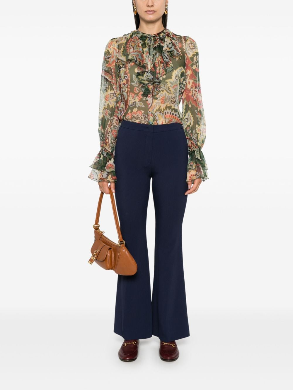 Etro Shirts Green Silk