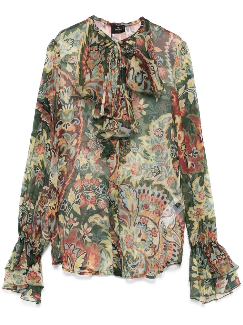 Etro Shirts Green Silk