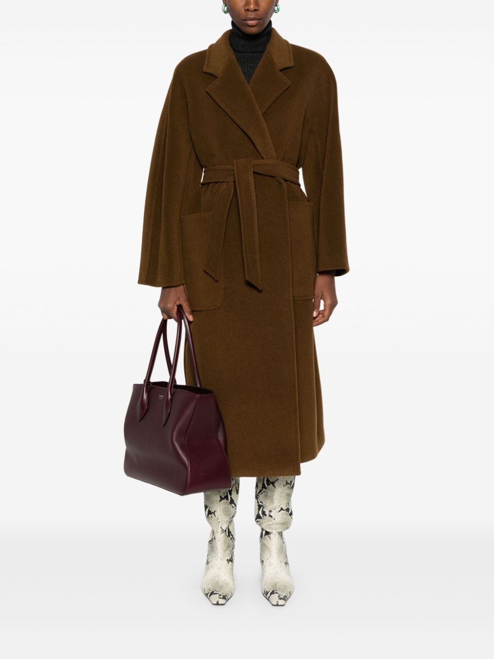 Max Mara Coats Leather Brown Outer: Camel Hair