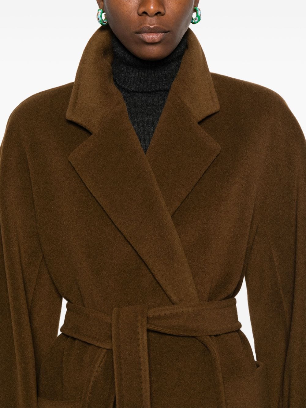 Max Mara Coats Leather Brown Outer: Camel Hair