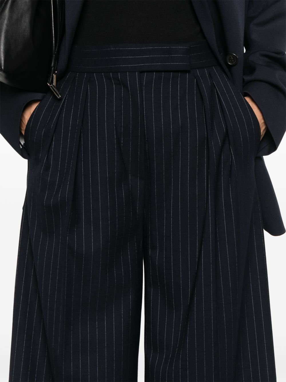 Max Mara Trousers Blue Virgn Wool Elastane