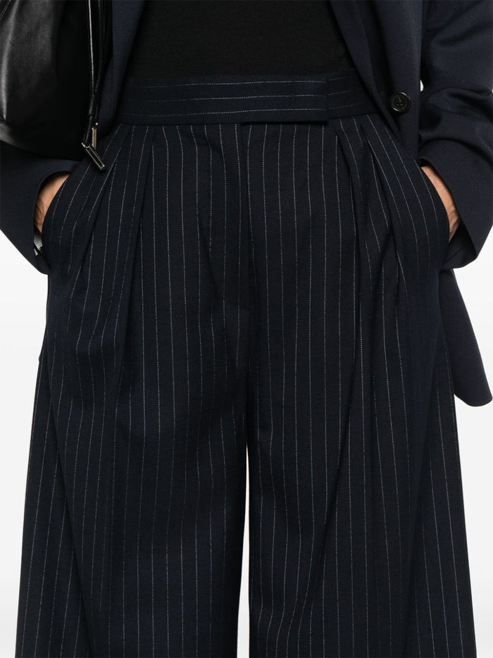 Max Mara Trousers Blue Virgn Wool Elastane