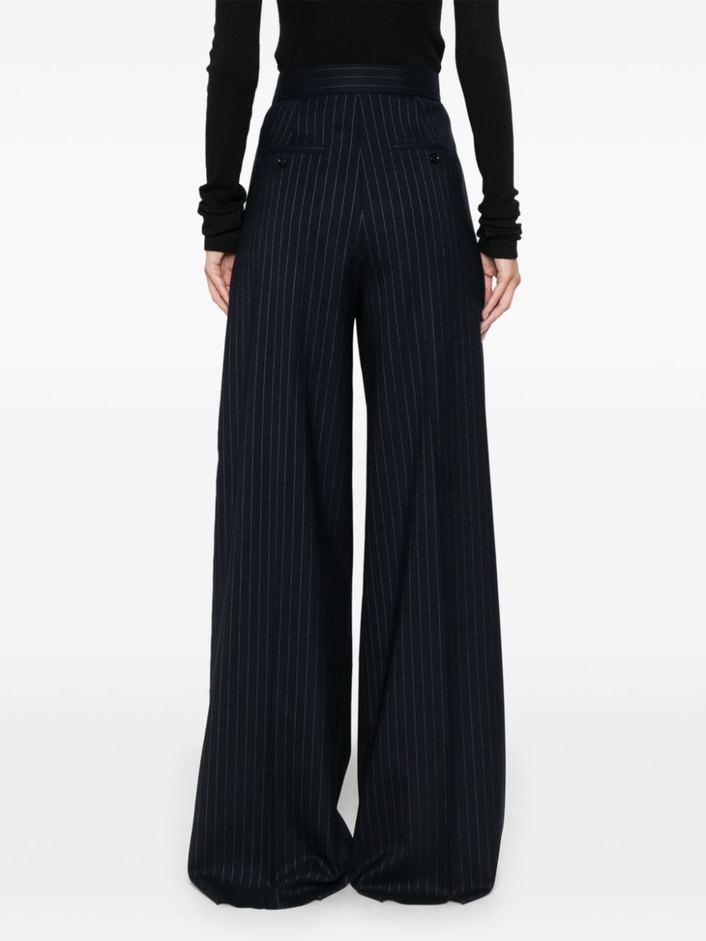 Max Mara Trousers Blue Virgn Wool Elastane