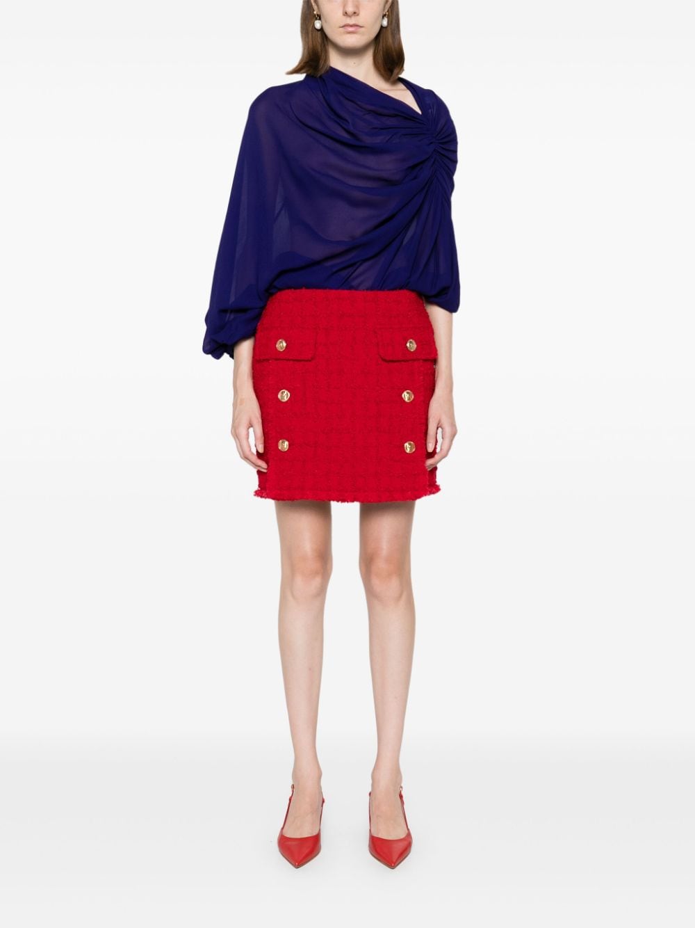 Versace Skirts Red Outer: Virgin Wool