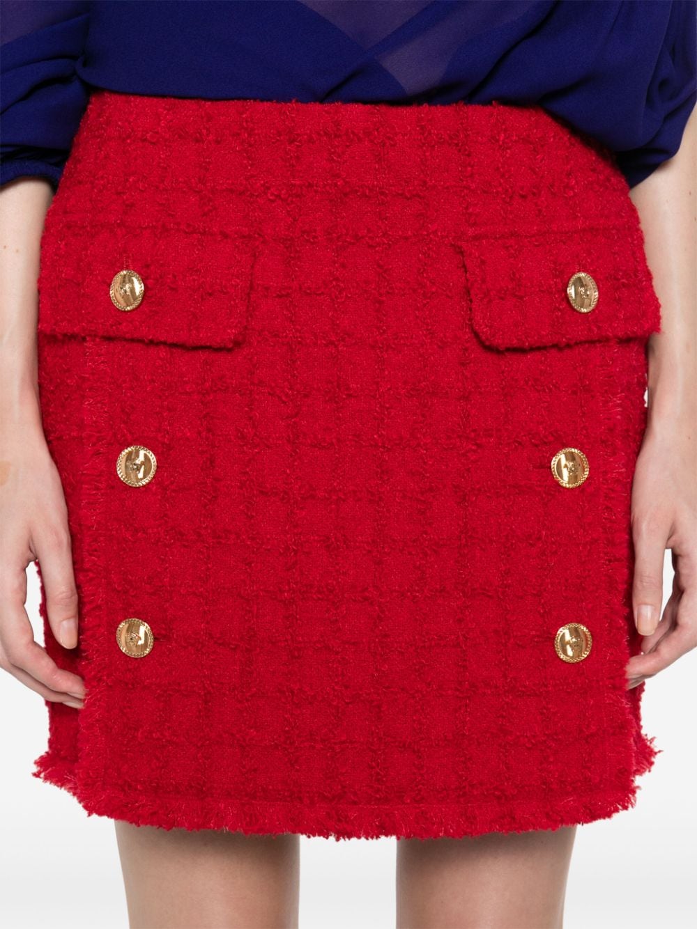 Versace Skirts Red Outer: Virgin Wool
