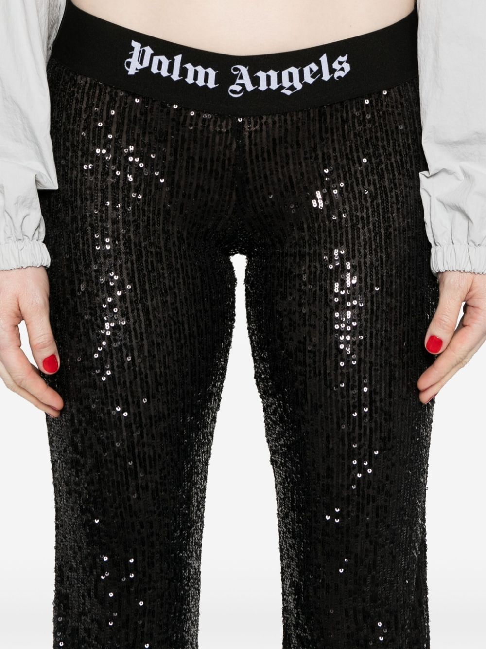 Palm Angels Trousers Black Polyamide Elastane