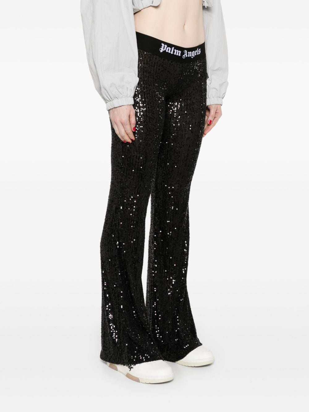 Palm Angels Trousers Black Polyamide Elastane