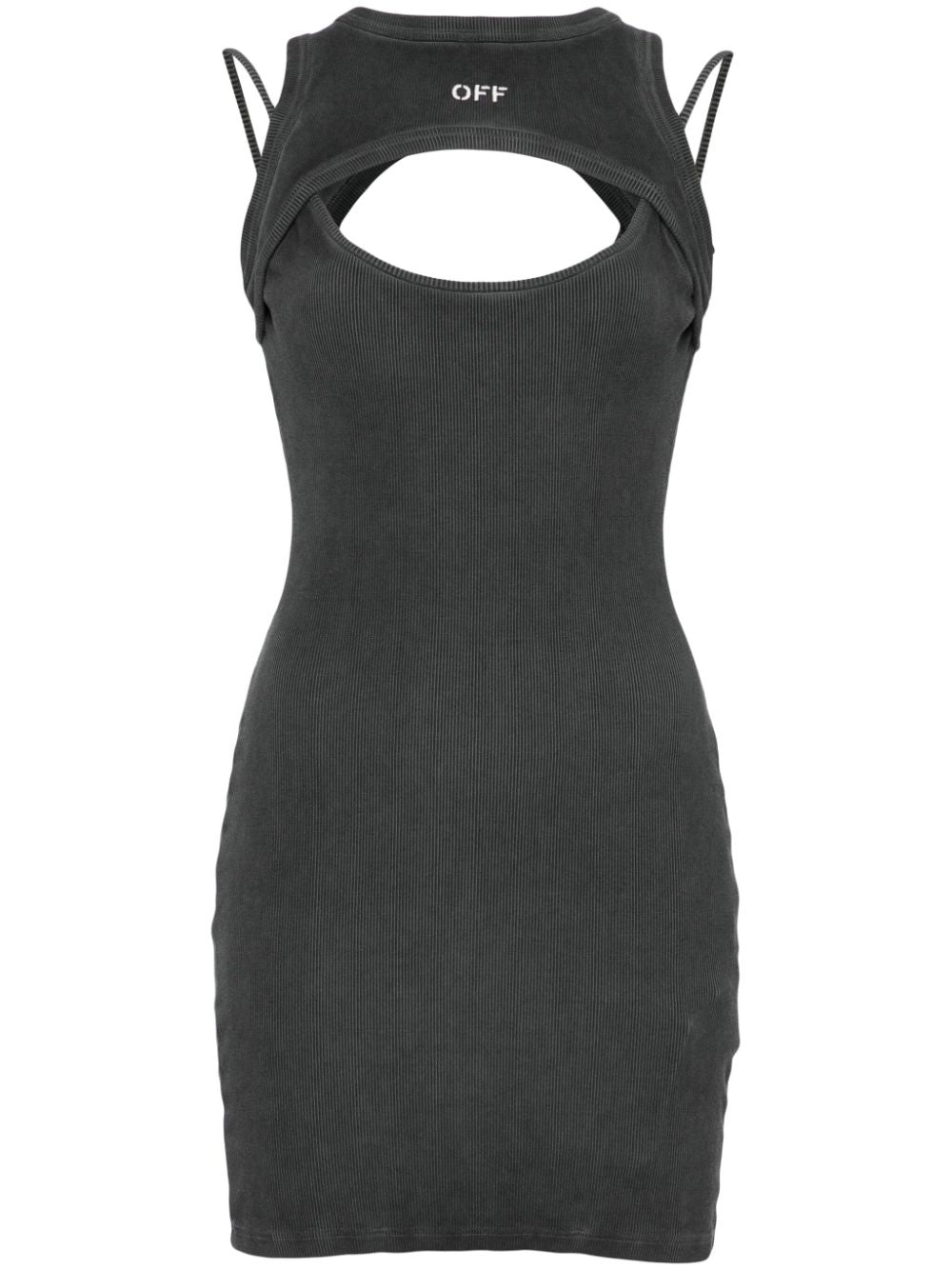 Off White Dresses Grey Cotton Elastane