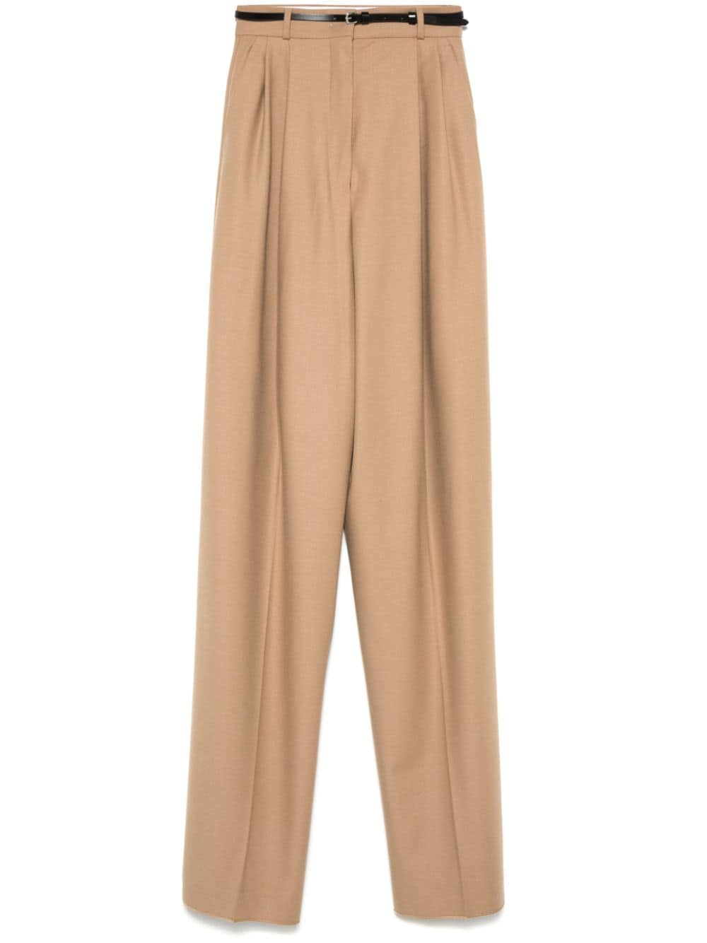 Sportmax Trousers Beige Calf Leather