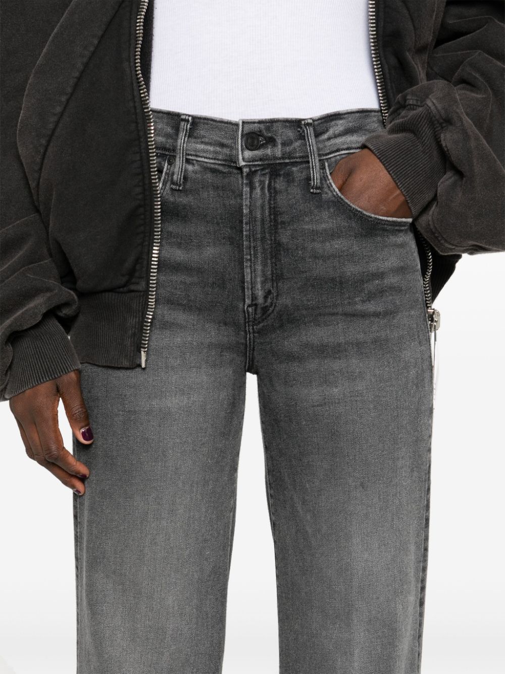 Mother Jeans Grey Cotton Elastane Polyester