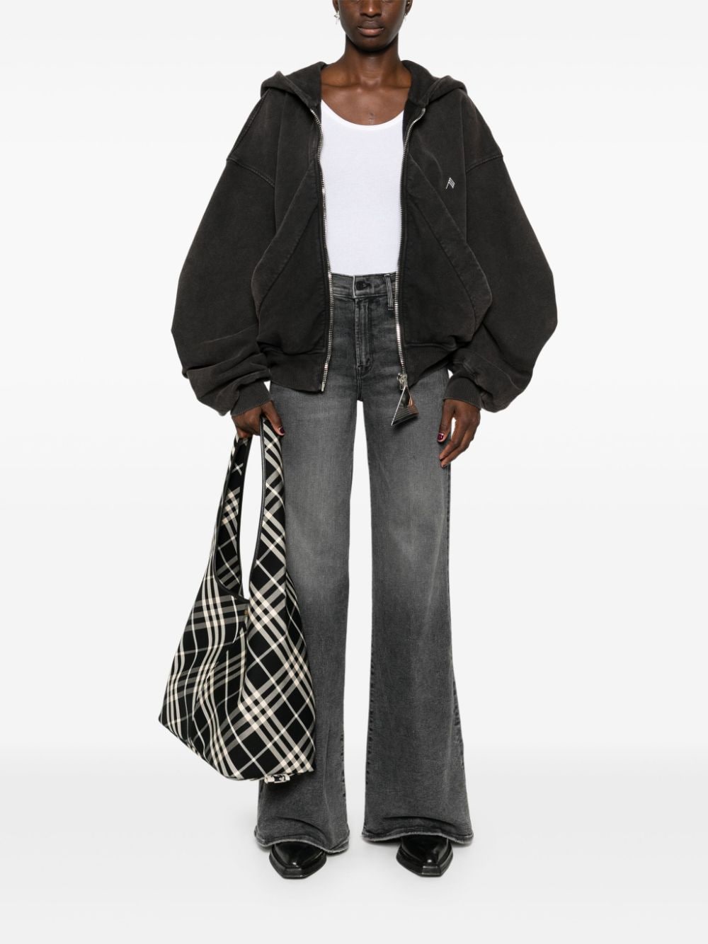 Mother Jeans Grey Cotton Elastane Polyester
