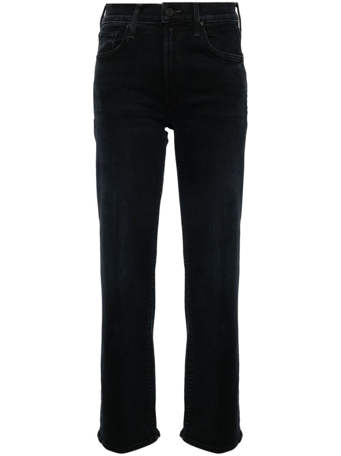 Mother Jeans Blue Cotton Polyester Elastane
