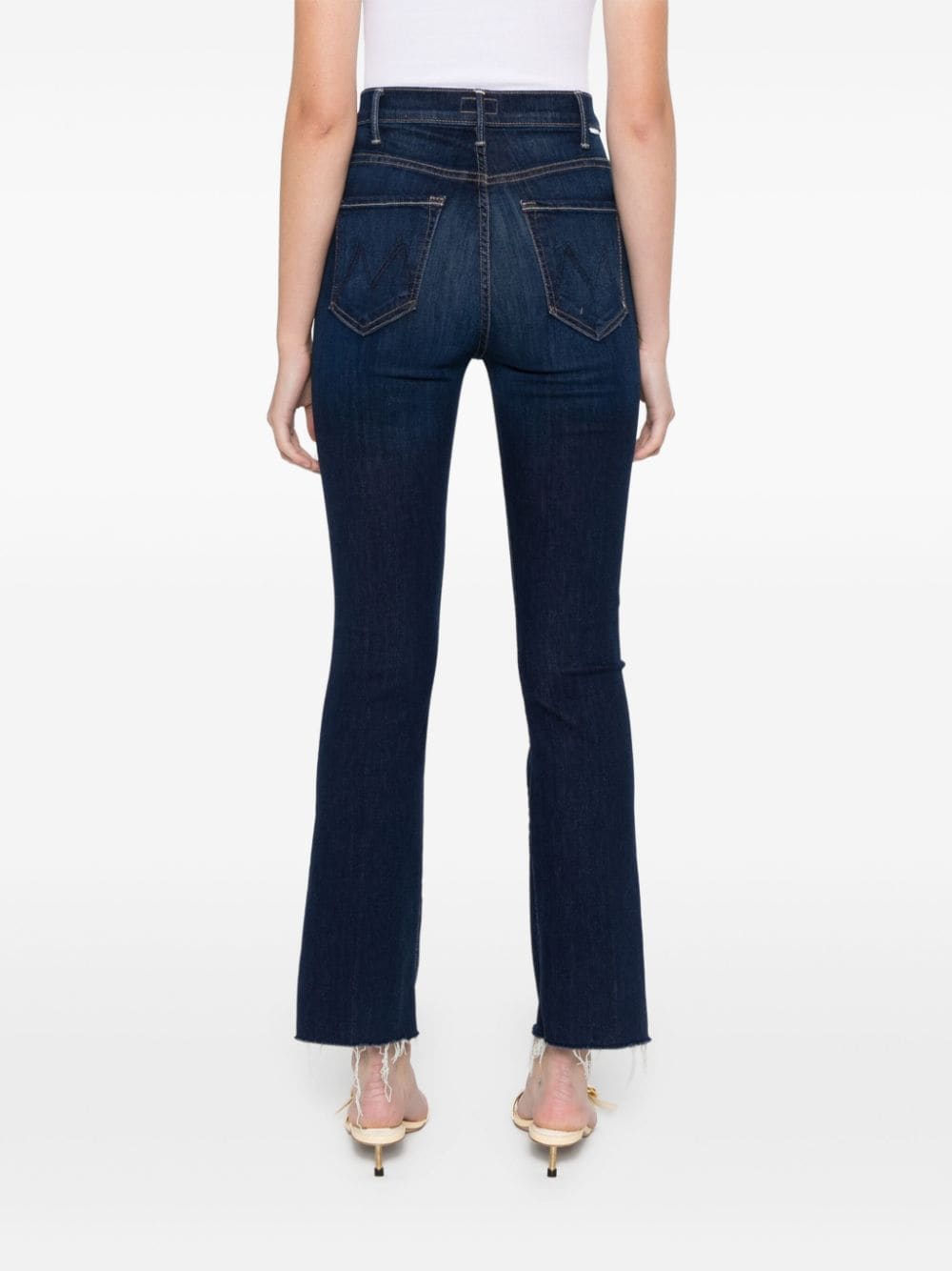 Mother Jeans Blue Cotton Polyester Elastane