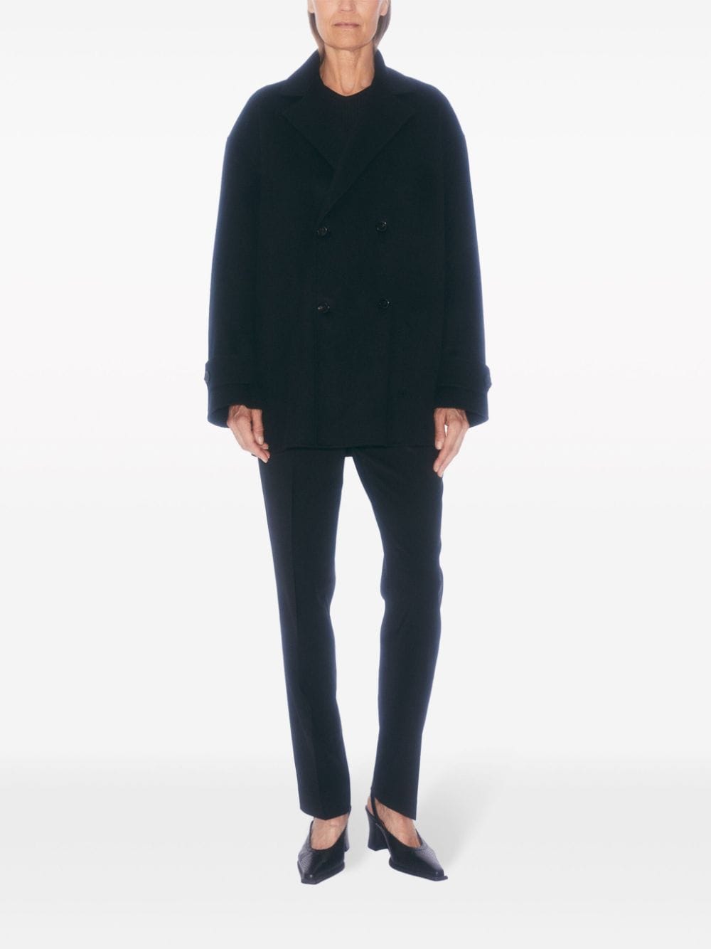 Filippa K Coats Black Merino Wool Cashmere