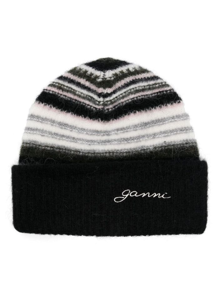 Ganni Hats Black Alpaca