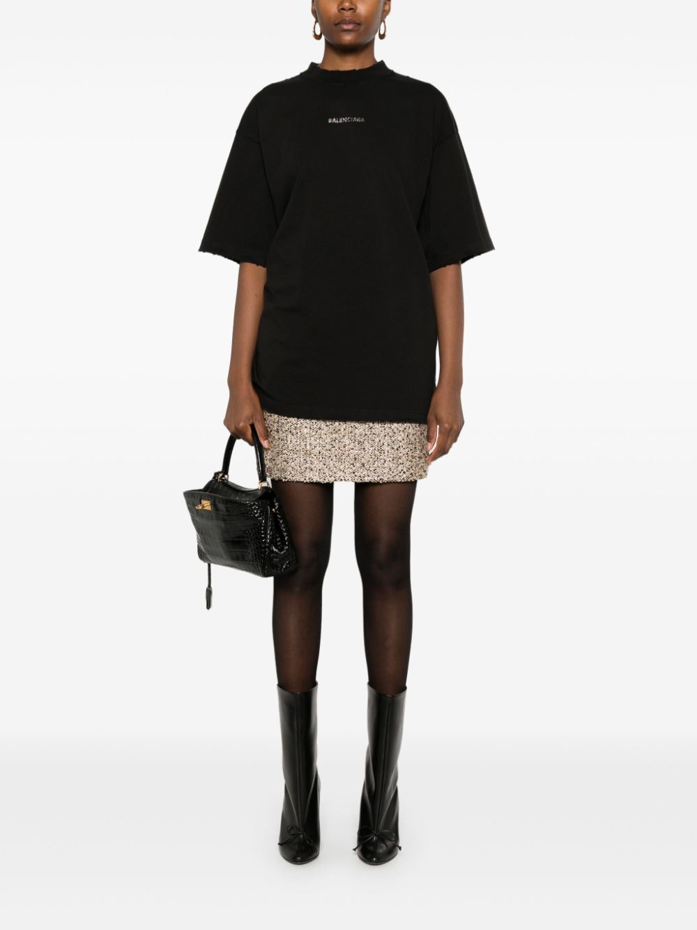 Balenciaga T-Shirts And Polos Black Cotton