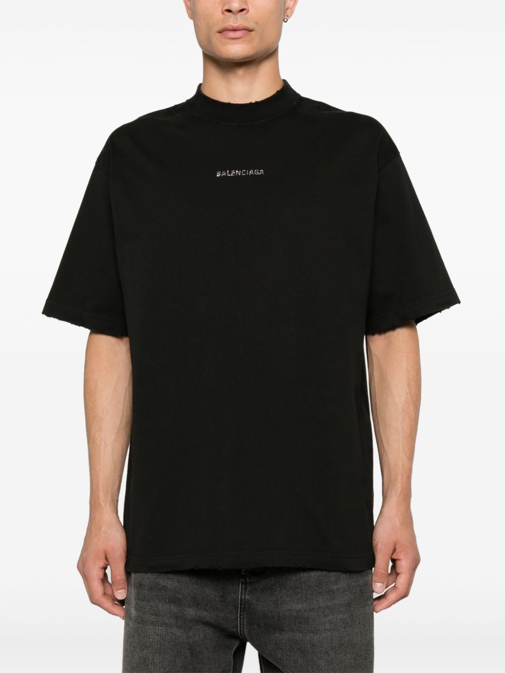 Balenciaga T-Shirts And Polos Black Cotton