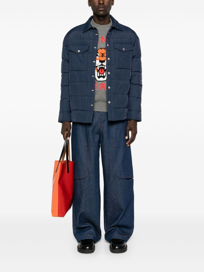 Kenzo Coats Blue Lining: Nylon Outer