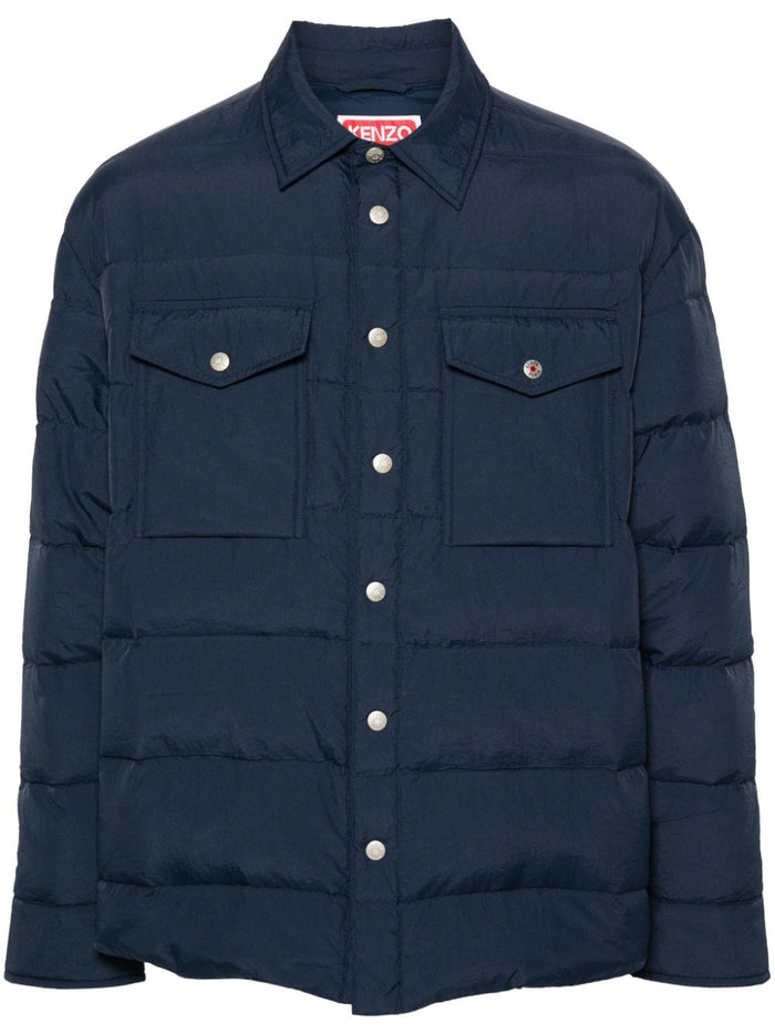 Kenzo Coats Blue Lining: Nylon Outer