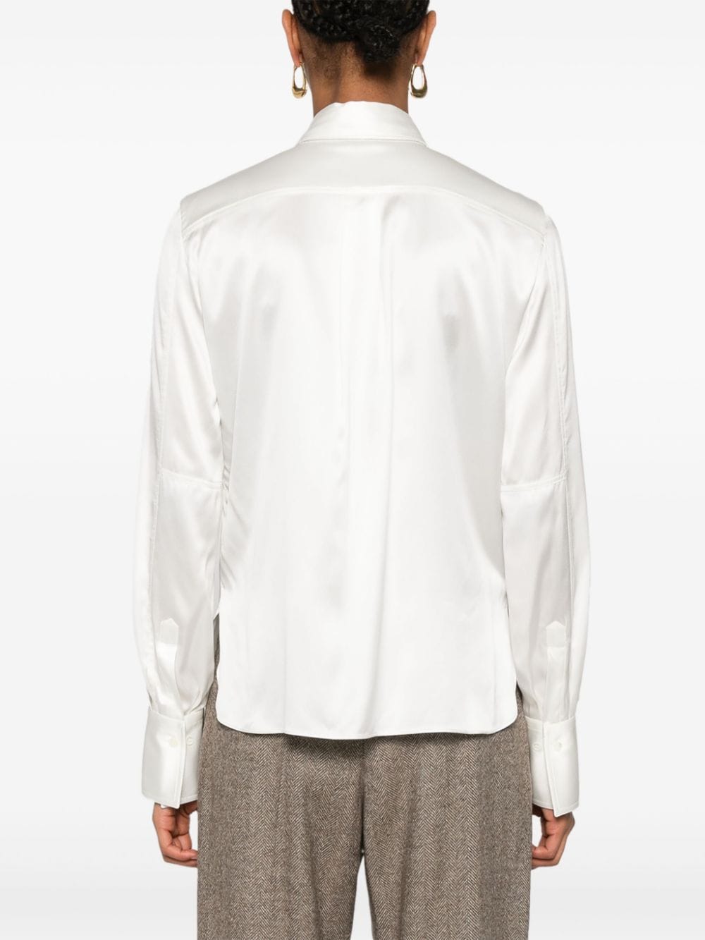 Brunello Cucinelli Shirts Bianco Silk Elastane