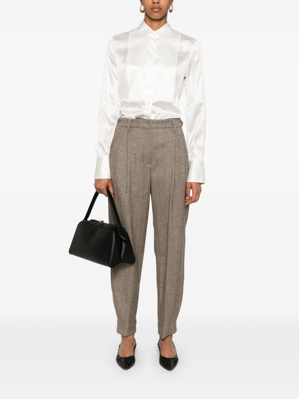 Brunello Cucinelli Shirts Bianco Silk Elastane