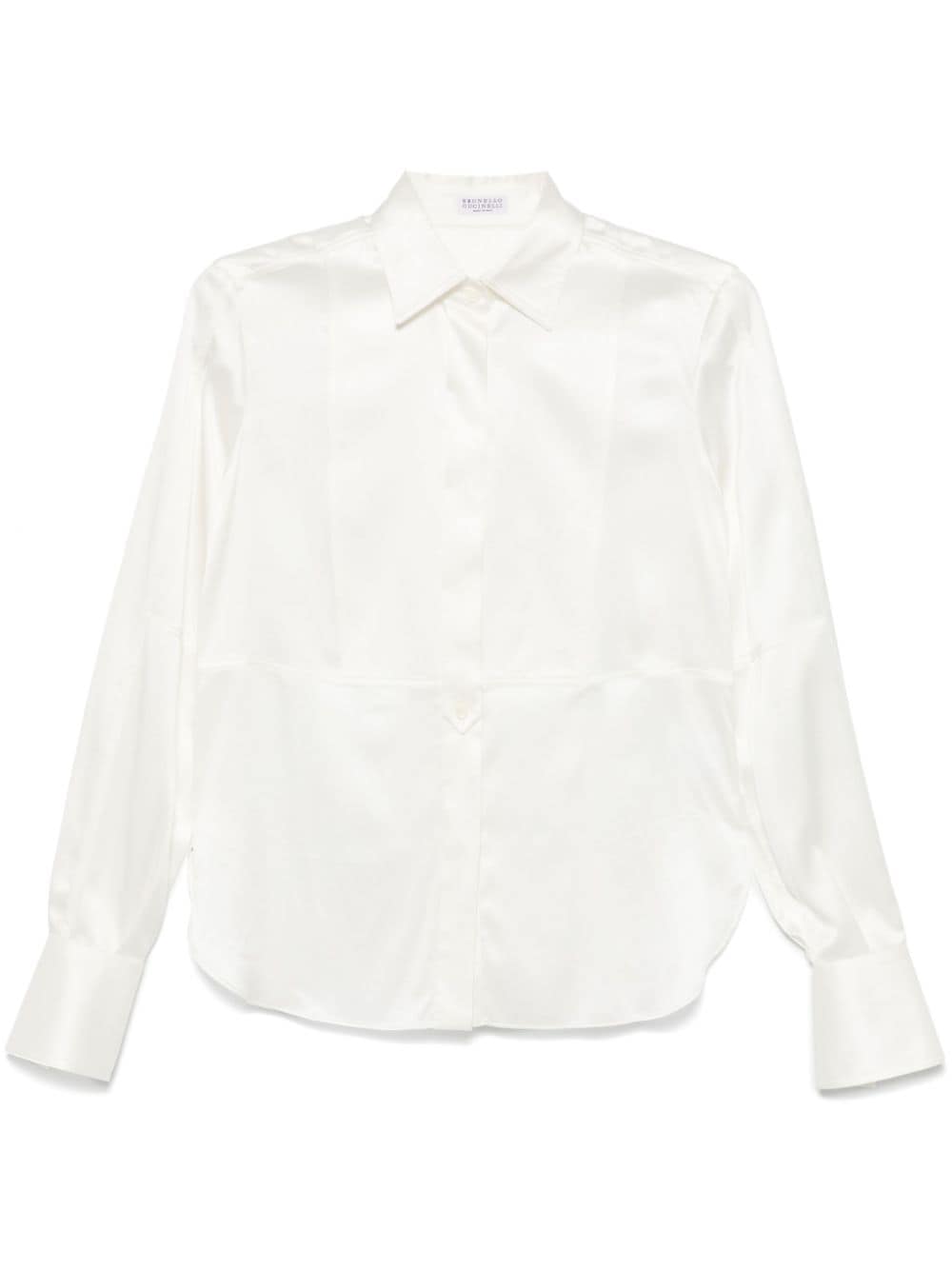 Brunello Cucinelli Shirts Bianco Silk Elastane