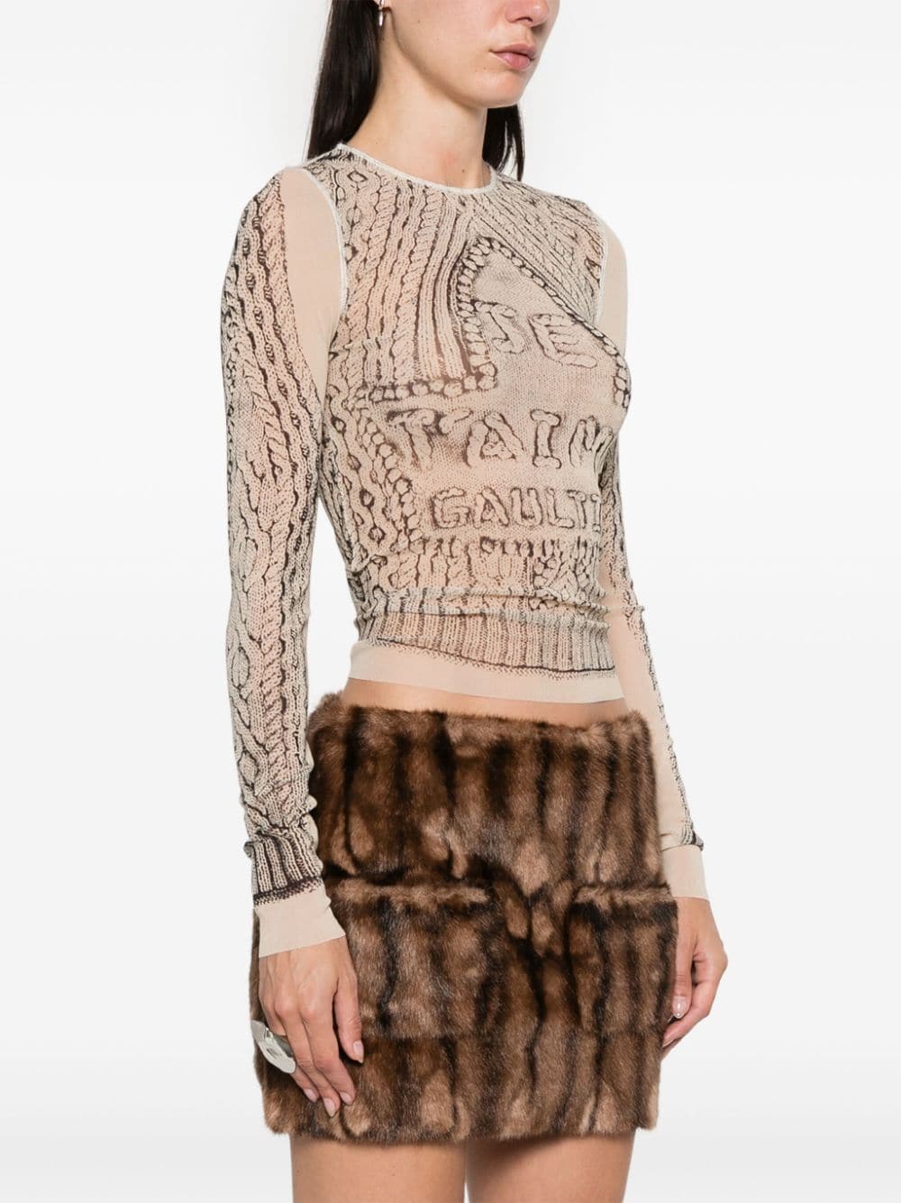 Jean Paul Gaultier Top Beige Synthetic->polyamide100 %