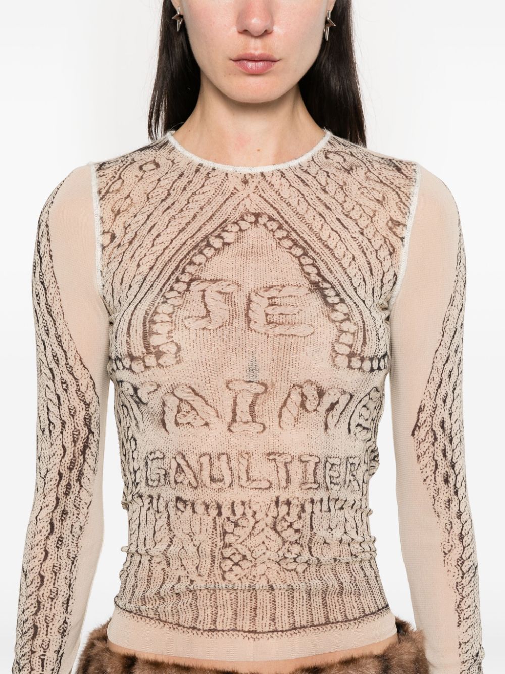 Jean Paul Gaultier Top Beige Synthetic->polyamide100 %