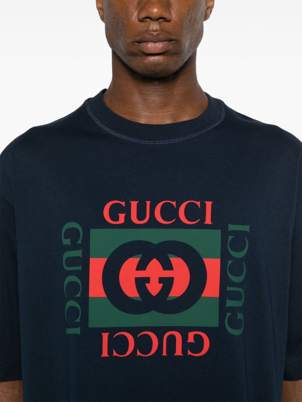 Gucci T-Shirts And Polos Blue Cotton