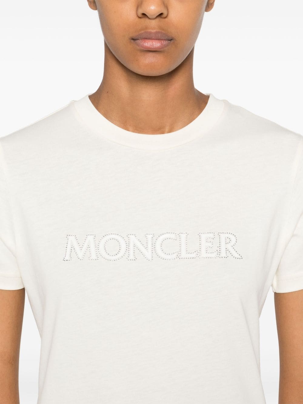 Moncler T-shirts and Polos White Cotton