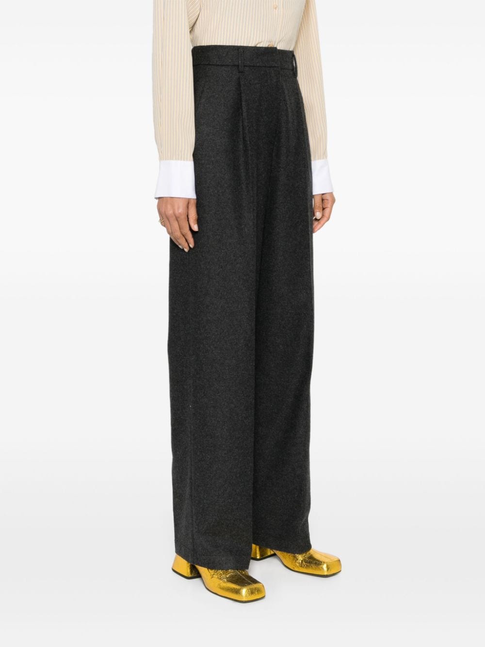 Forte Trousers Grey Wool Polyamide