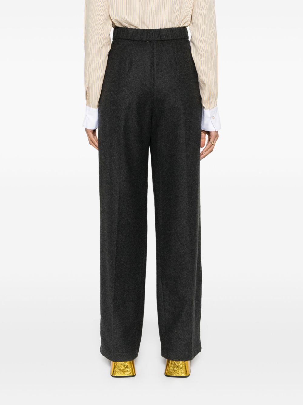 Forte Trousers Grey Wool Polyamide