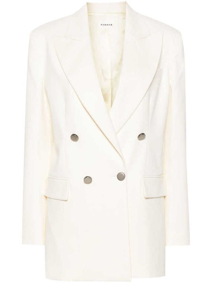 Parosh Jackets White Cotton Lyocell Elastane
