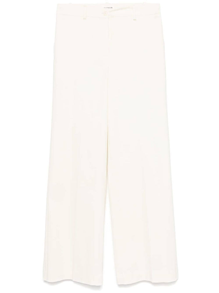 Parosh Trousers White Cotton Lyocell Elastane
