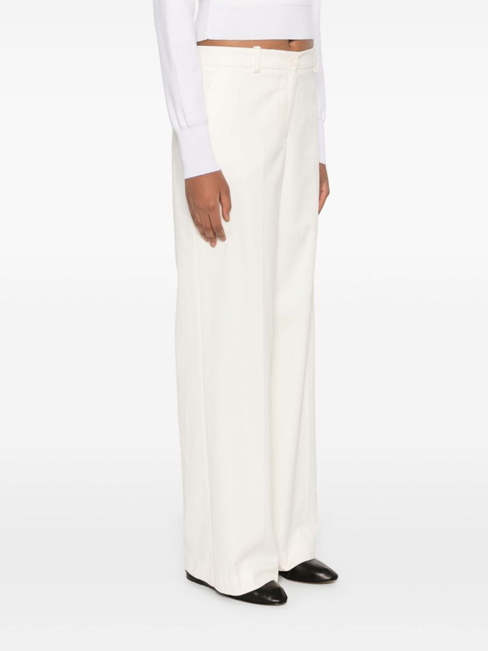 Parosh Trousers White Cotton Lyocell Elastane