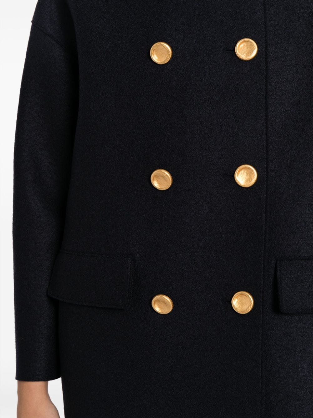 Harris Wharf London Coats Blue Body: Virgin Wool