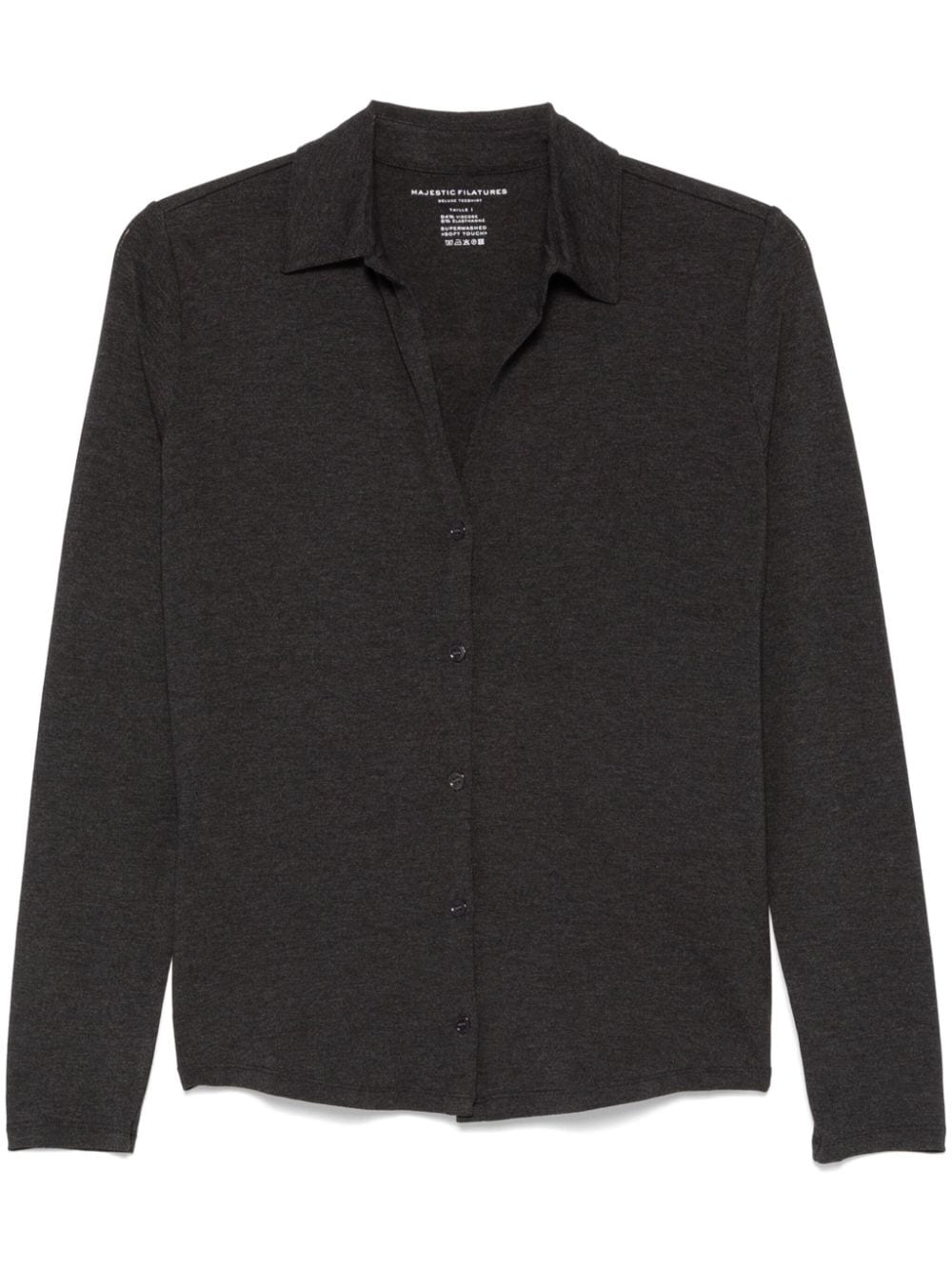 Majestic Shirts Grey Viscose Elastane