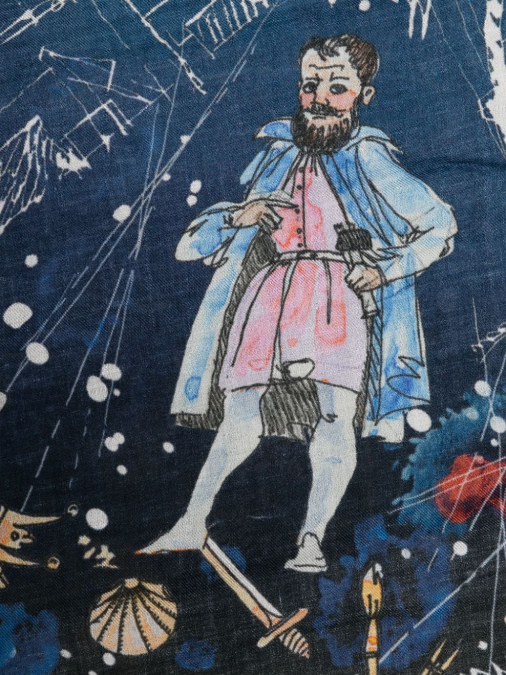 Faliero Sarti Scarfs Blue Modal Cashmere