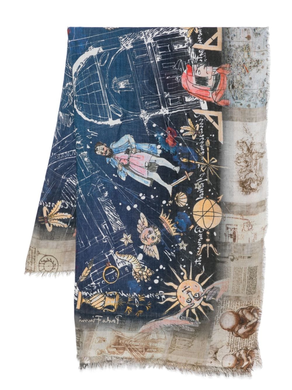 Faliero Sarti Scarfs Blue Modal Cashmere