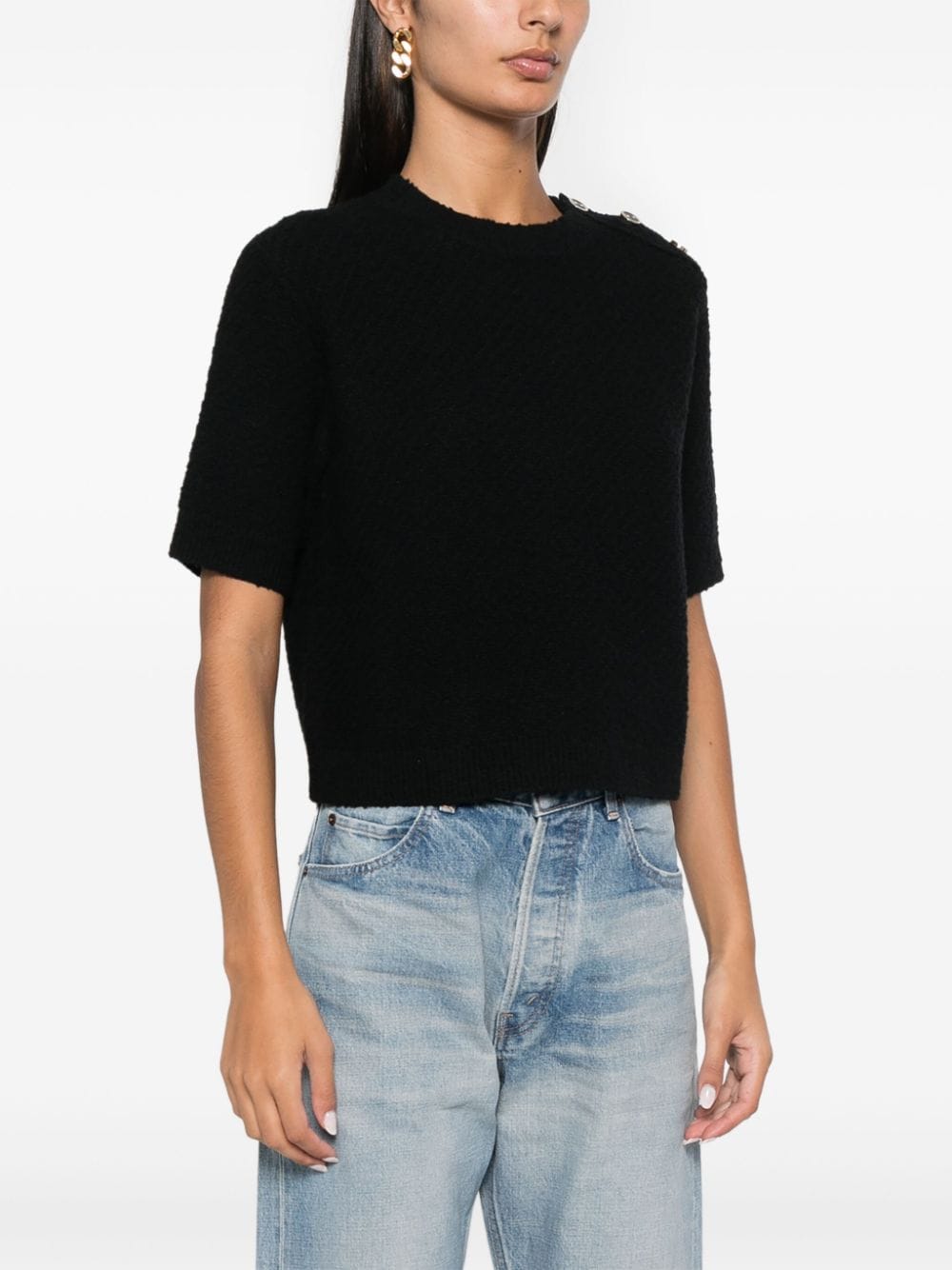 Gucci Sweaters Black Wool Polyamide Elastane