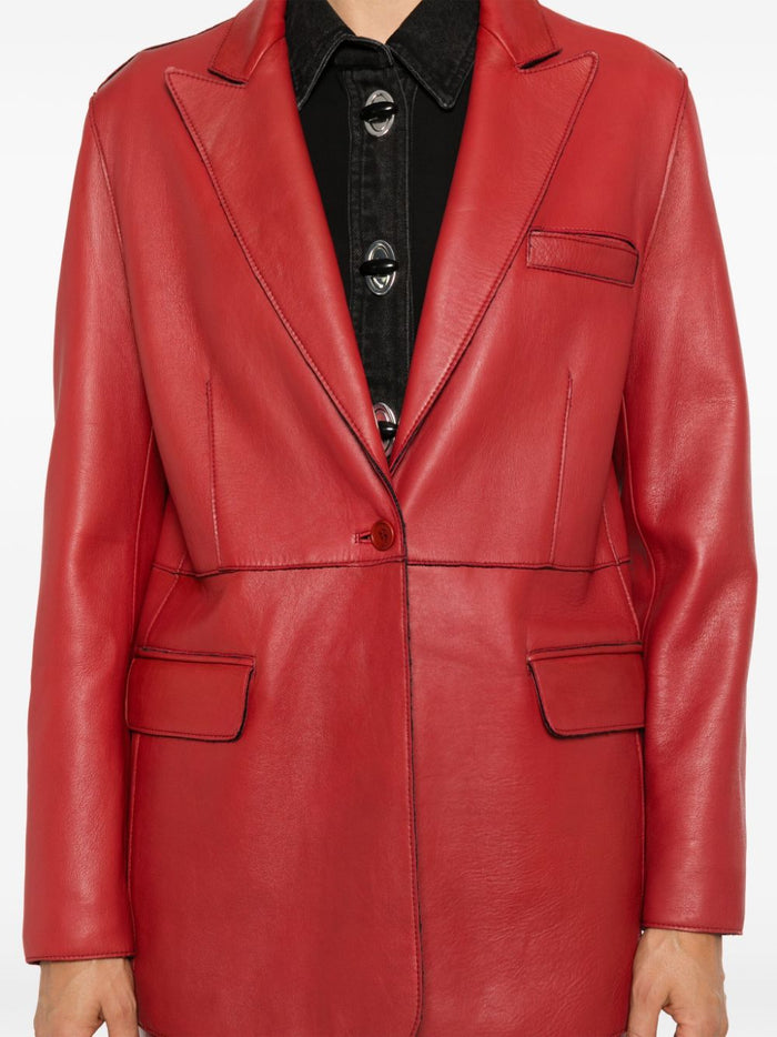 Parosh Jackets Red Lamb Leather