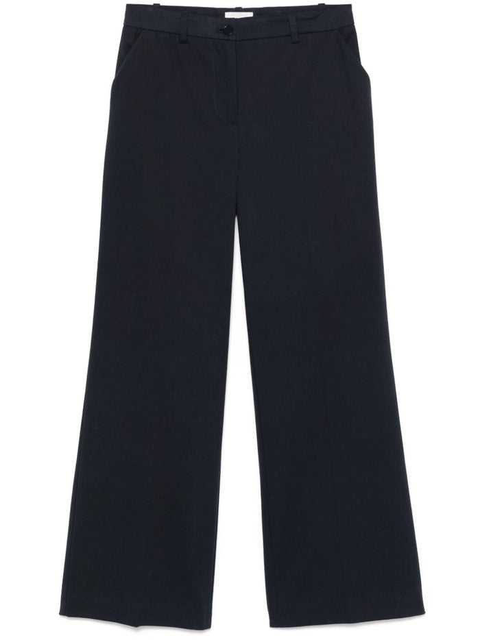 Parosh Trousers Blue Cotton Lyocell Elastane