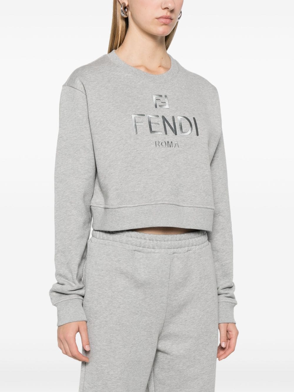 Fendi Sweaters Grey Cotton Elastane