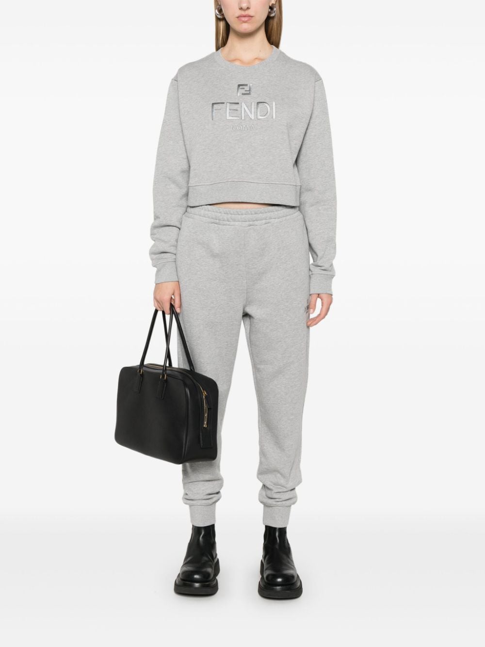 Fendi Sweaters Grey Cotton Elastane