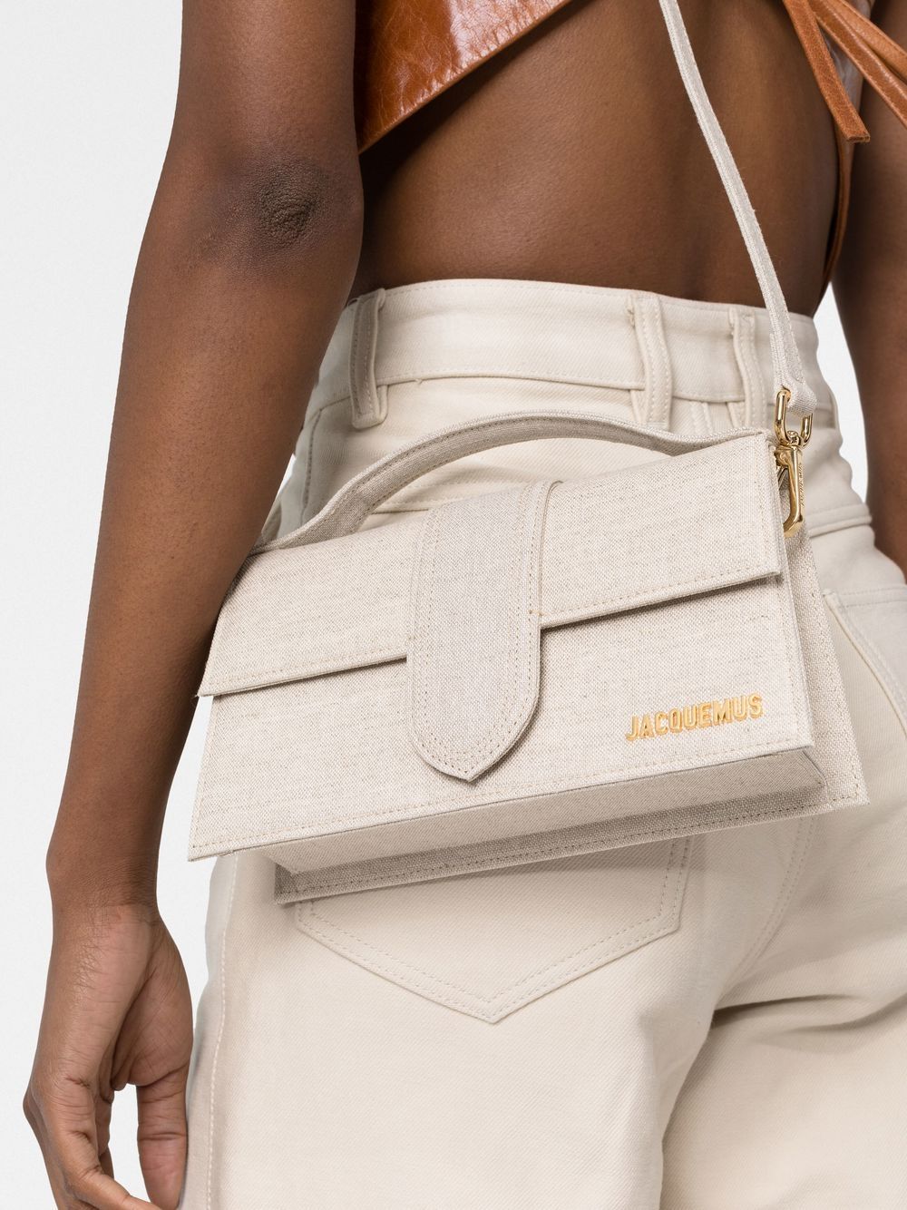 Jacquemus Bags Grey Outer: Linen/flax