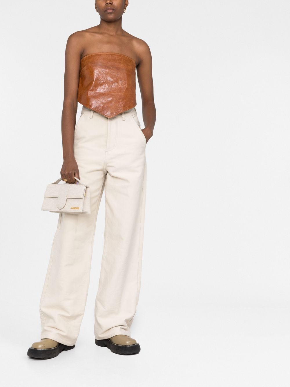 Jacquemus Bags Grey Outer: Linen/flax