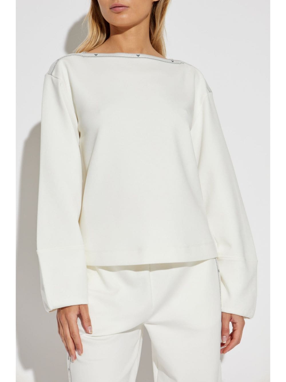 Emporio Armani Sweaters Bianco Cotton Polyester Elastane