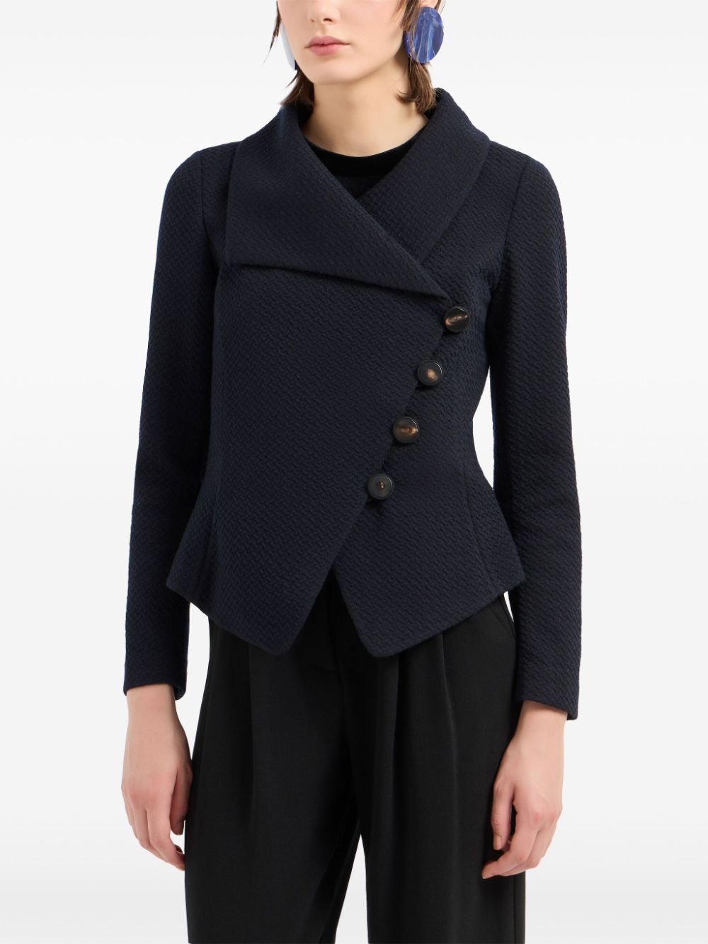 Emporio Armani Jackets Nero Wool Polyester Cotton