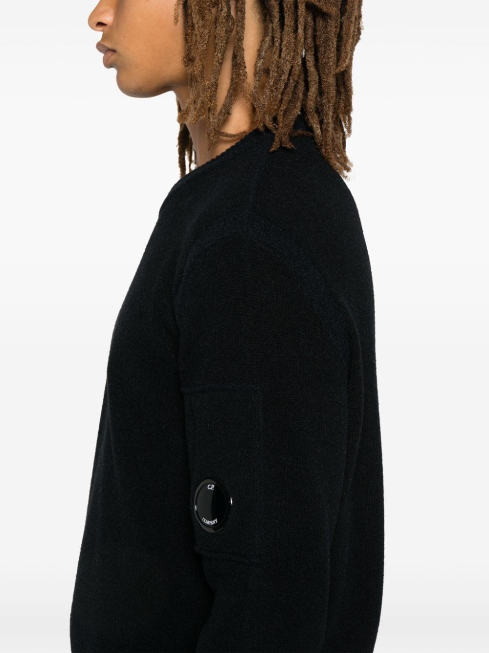 C.p. Company Sweaters Black Polyamide Wool Other Fibers